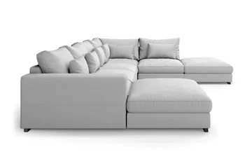 Dubai U-modulsofa med divan venstre ekstra dyb - lysegrå - Møbler - Sofaer - Modulsofaer - Komplet modulsofa