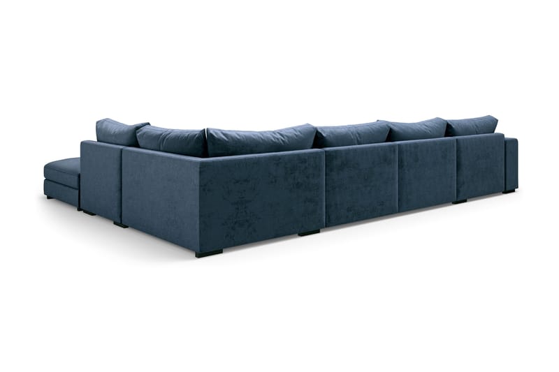 Dubai U-modulsofa med divan venstre fløjl ekstra dyb - Blå - Møbler - Sofaer - Modulsofaer - Komplet modulsofa