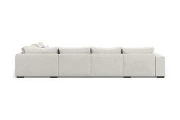 Dubai U-modulsofa med divan venstre fløjl ekstra dyb - Hvid - Møbler - Sofaer - Modulsofaer - Komplet modulsofa