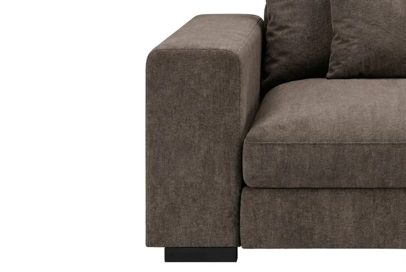 Dubai Venstrevendt Bred Armlænsmodul til Modulsofa 27 cm i Chenille, Brun