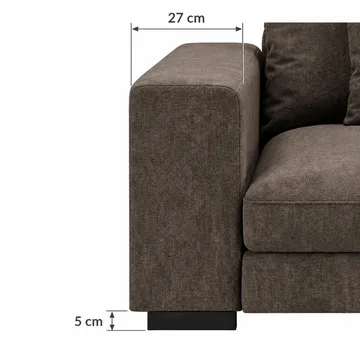 Dubai Venstrevendt Bred Armlænsmodul til Modulsofa 27 cm i Chenille - Brun - Møbler - Sofaer - Modulsofaer - Andre moduler til modulsofa