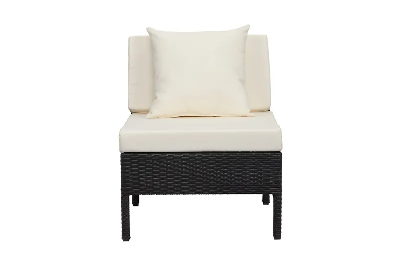 Elba Midtermodul Polyrattan - Sort/Hvid - Havemøbler - Loungemøbler - Moduler - Midtermodul havesofa