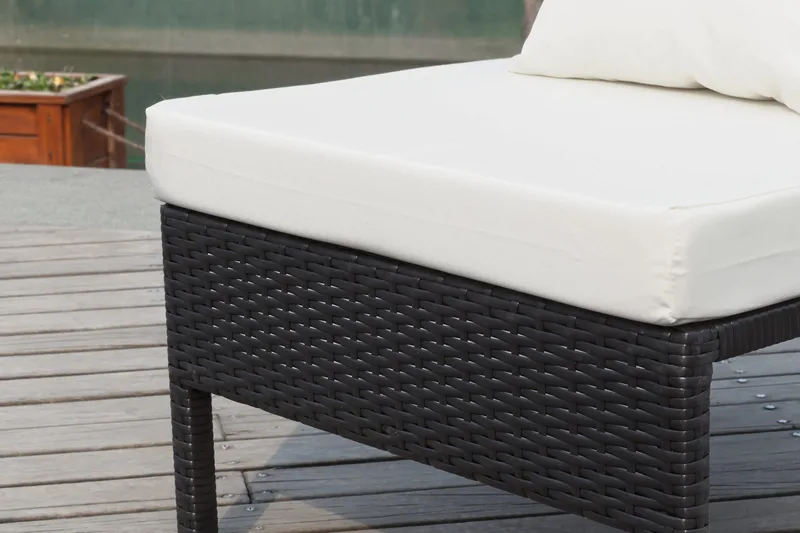 Elba Midtermodul Polyrattan - Sort/Hvid - Havemøbler - Loungemøbler - Moduler - Midtermodul havesofa