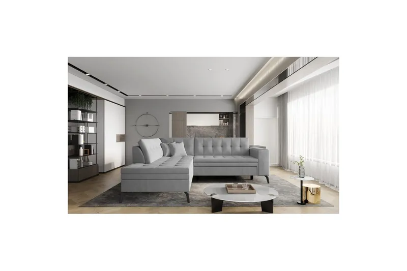 Modulsofa Eltap Lanvin 260x210x93 cm, Nube 3, Lysegrå, Venstre