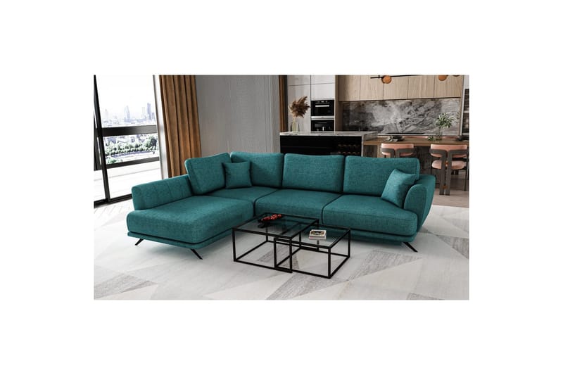 Modulsofa Eltap Larde 286x191x90 cm, Borneo 38, Grøn, Venstre