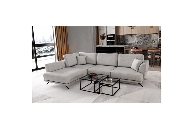 Modulsofa Eltap Larde 286x191x90 cm - Borneo 4, Grå, Venstre - Møbler - Sofaer - Sovesofaer