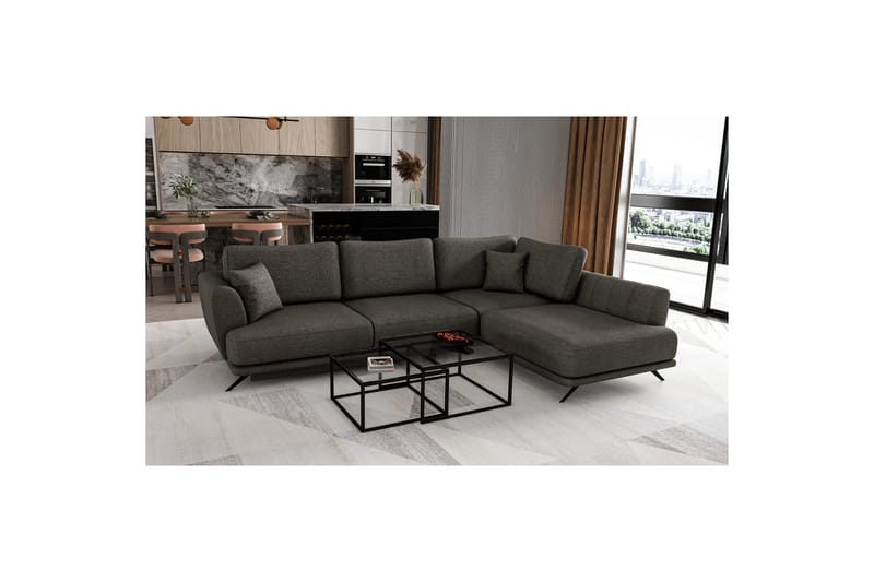 Modulsofa Eltap Larde 286x191x90 cm - Flores 5, Grå, Højre - Møbler - Sofaer - Sovesofaer