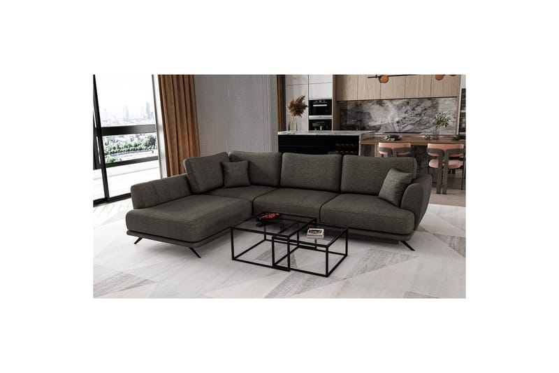 Modulsofa Eltap Larde 286x191x90 cm - Flores 5, Grå, Venstre - Møbler - Sofaer - Sovesofaer