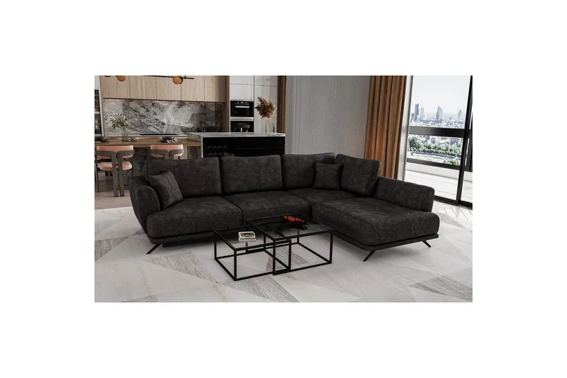Modulsofa Eltap Larde 286x191x90 cm - Leve 6, Mørkegrå, Højre - Møbler - Sofaer - Sovesofaer