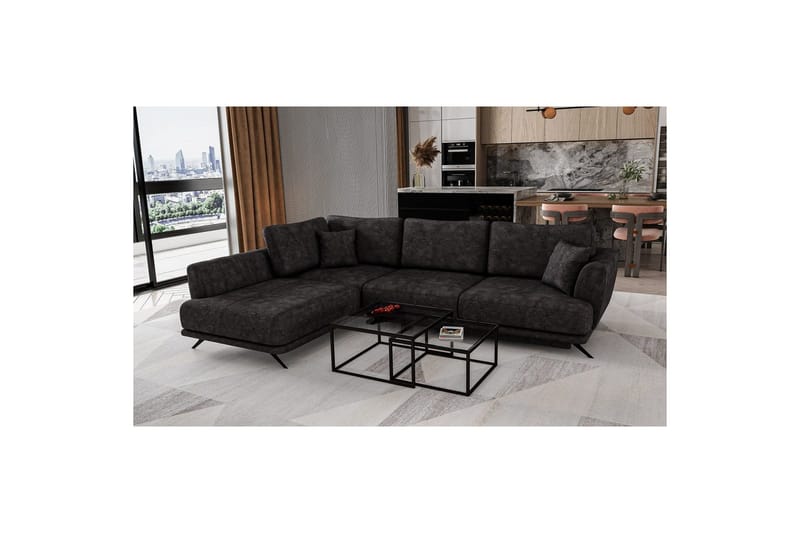 Modulsofa Eltap Larde 286x191x90 cm - Leve 6, Mørkegrå, Venstre - Møbler - Sofaer - Sovesofaer