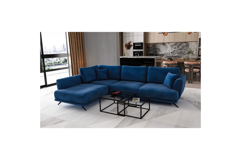 Modulsofa Eltap Larde 286x191x90 cm - Loco 40, Mørkeblå, Venstre - Møbler - Sofaer - Sovesofaer