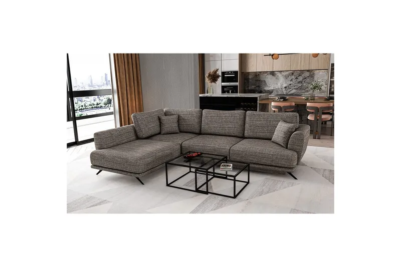Modulsofa Eltap Larde 286x191x90 cm - Marte 130, Grå, Venstre - Møbler - Sofaer - Sovesofaer