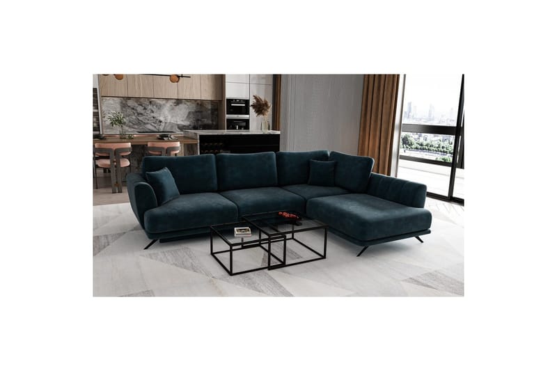 Modulsofa Eltap Larde 286x191x90 cm, Nube 40, Blå, Højre