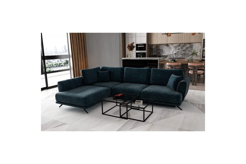 Modulsofa Eltap Larde 286x191x90 cm - Nube 40, Blå, Venstre - Møbler - Sofaer - Sovesofaer