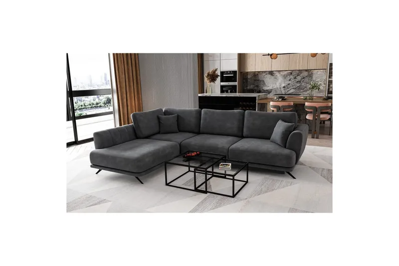 Modulsofa Eltap Larde 286x191x90 cm - Nube 6, Mørkegrå, Venstre - Møbler - Sofaer - Sovesofaer