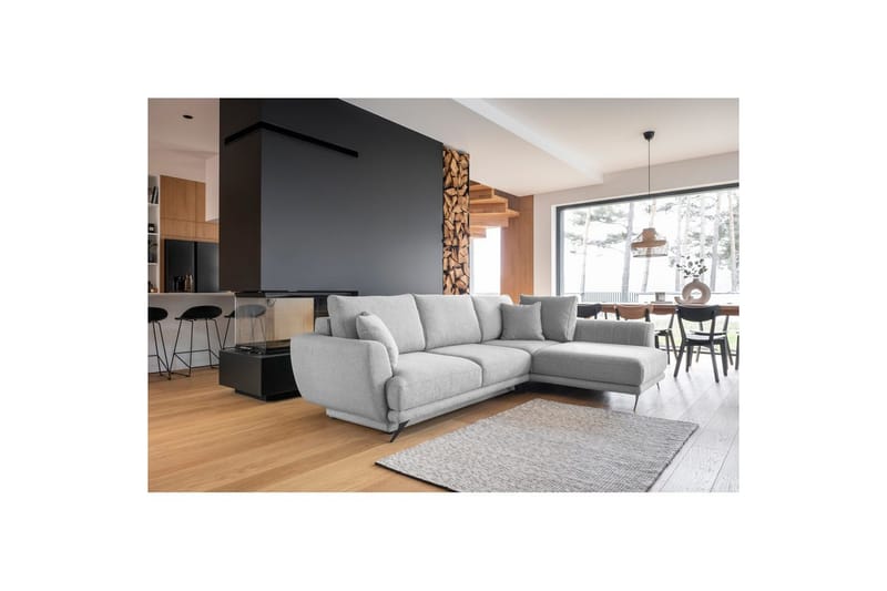 Modulsofa Eltap Larde 286x191x90 cm - Roko 4, Grå, Højre - Møbler - Sofaer - Sovesofaer