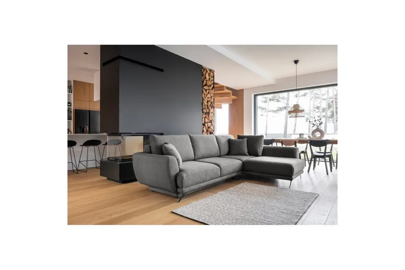 Modulsofa Eltap Larde 286x191x90 cm - Roko 5, Mørkegrå, Højre - Møbler - Sofaer - Sovesofaer