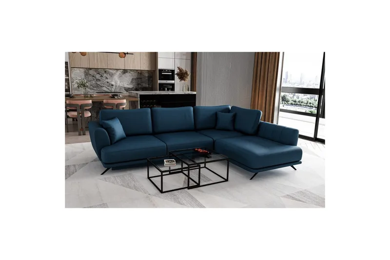 Modulsofa Eltap Larde 286x191x90 cm - Savoi 40, Blå, Højre - Møbler - Sofaer - Sovesofaer