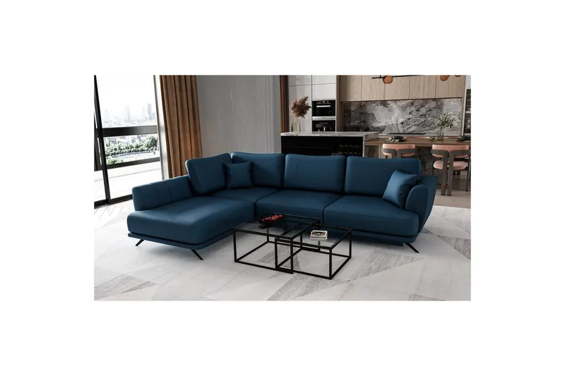 Modulsofa Eltap Larde 286x191x90 cm - Savoi 40, Blå, Venstre - Møbler - Sofaer - Sovesofaer