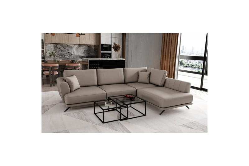 Modulsofa Eltap Larde 286x191x90 cm, Savoi 7, Beige, Højre