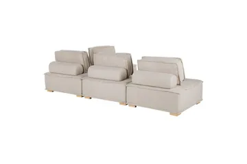 Hörnsoffa Beliani Tibro Beige/ljust trä Beige||Light colored wood - Møbler - Sofaer - Modulsofaer - Komplet modulsofa
