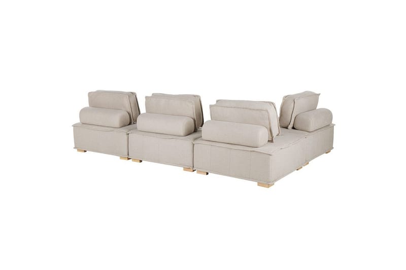 Hörnsoffa Beliani Tibro Beige/ljust trä Beige||Light colored wood - Møbler - Sofaer - Modulsofaer - Komplet modulsofa