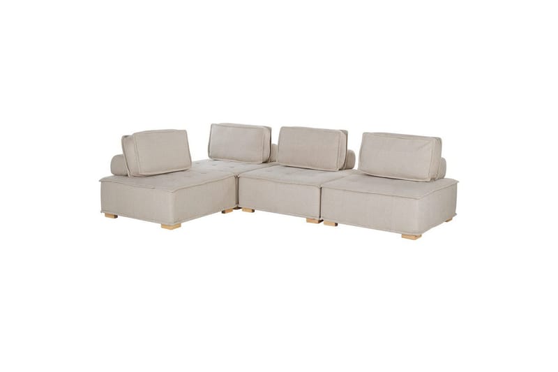 Hörnsoffa Beliani Tibro Beige/ljust trä Beige||Light colored wood - Møbler - Sofaer - Modulsofaer - Komplet modulsofa