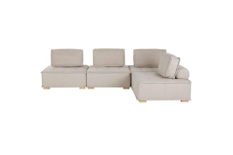 Hörnsoffa Beliani Tibro Beige/ljust trä Beige||Light colored wood - Møbler - Sofaer - Modulsofaer - Komplet modulsofa