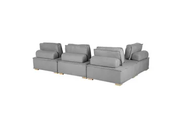 Hörnsoffa Beliani Tibro Beige/ljust trä Light grey||Light colored wood - Møbler - Sofaer - Modulsofaer - Komplet modulsofa