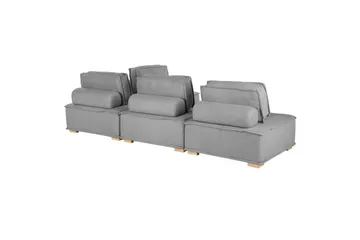 Hörnsoffa Beliani Tibro Beige/ljust trä Light grey||Light colored wood - Møbler - Sofaer - Modulsofaer - Komplet modulsofa