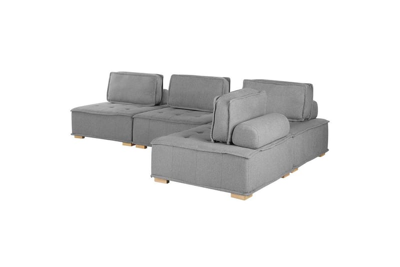 Hörnsoffa Beliani Tibro Beige/ljust trä Light grey||Light colored wood - Møbler - Sofaer - Modulsofaer - Komplet modulsofa