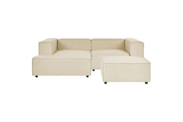 Hörnsoffa med fotpall Beliani Aprica Beige - Møbler - Sofaer - Modulsofaer - Komplet modulsofa
