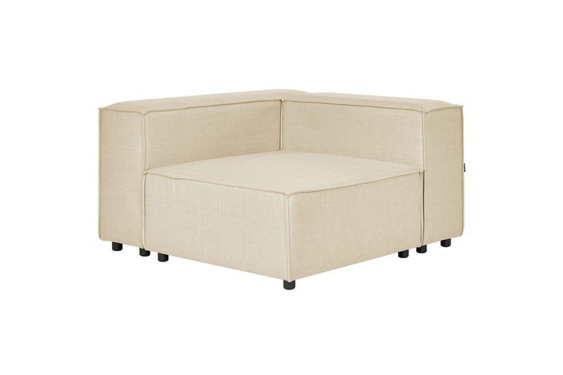 Hörnsoffa med fotpall Beliani Aprica Beige - Møbler - Sofaer - Modulsofaer - Komplet modulsofa