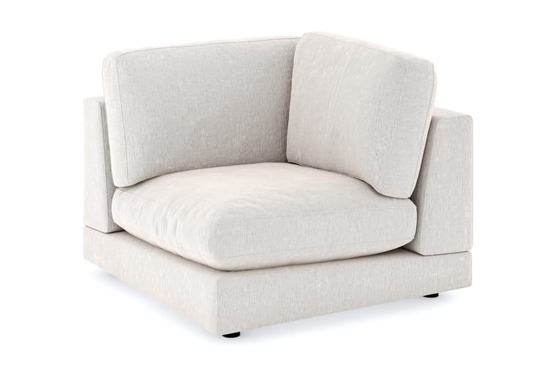 Arken 1-personers Hjørnemodul i Fløjl, Cremehvid