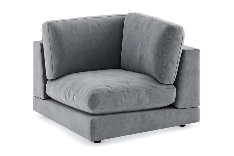 Arken 1-personers Hjørnemodul i Fløjl - Lysegrå - Møbler - Sofaer - Modulsofaer - Hjørnemodul