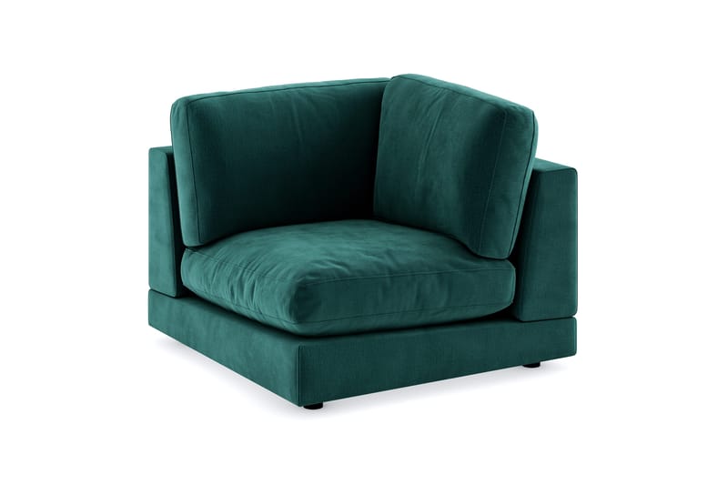 Arken 1-personers Hjørnemodul i Fløjl - Grøn - Møbler - Sofaer - Modulsofaer - Hjørnemodul