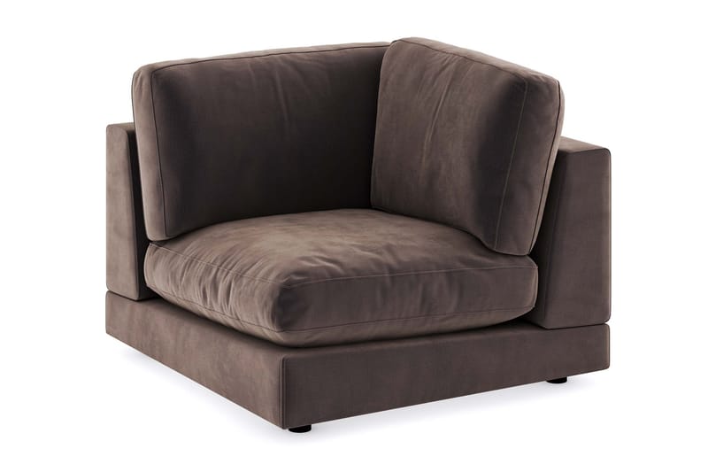 Arken 1-personers Hjørnemodul i Fløjl - Brun - Møbler - Sofaer - Modulsofaer - Hjørnemodul