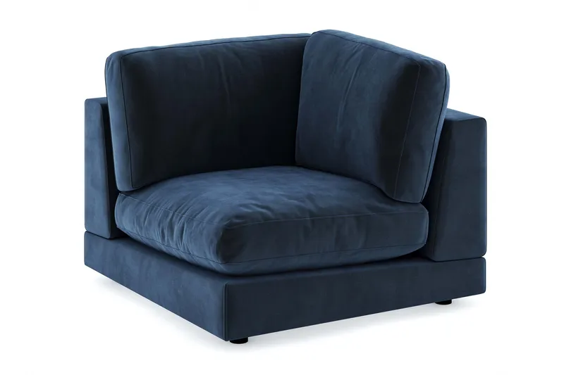 Arken 1-personers Hjørnemodul i Fløjl - Blå - Møbler - Sofaer - Modulsofaer - Hjørnemodul