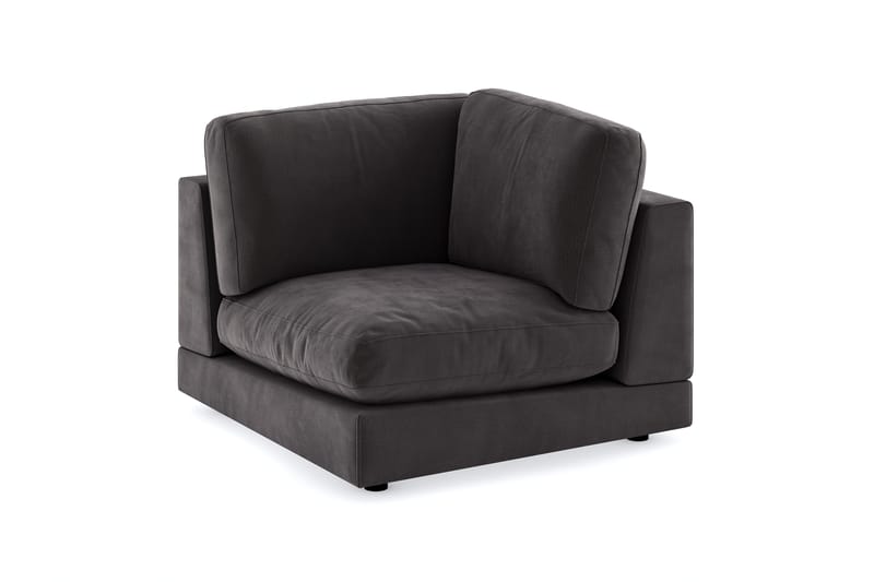 Arken 1-personers Hjørnemodul i Fløjl - Mørkegrå - Møbler - Sofaer - Modulsofaer - Hjørnemodul