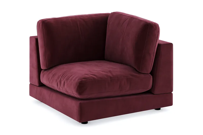 Arken 1-personers Hjørnemodul i Fløjl - Lilla - Møbler - Sofaer - Modulsofaer - Hjørnemodul