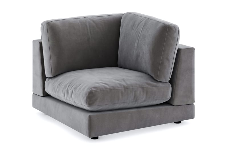 Arken 1-personers Hjørnemodul i Fløjl - Mørkegrå - Møbler - Sofaer - Modulsofaer - Hjørnemodul