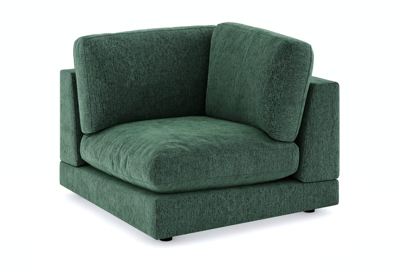 Arken 1-personers Hjørnemodul i Fløjl, Mørkegrøn