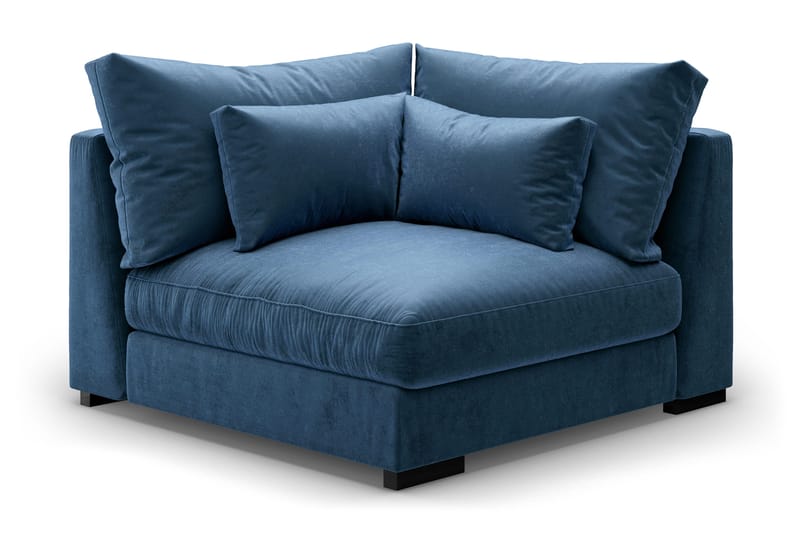 Dubai Hjørnemodul Velour Ekstra Dyb - Blå - Møbler - Sofaer - Modulsofaer - Hjørnemodul