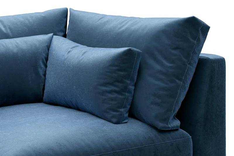Dubai Hjørnemodul Velour Ekstra Dyb - Blå - Møbler - Sofaer - Modulsofaer - Hjørnemodul