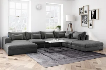 Dubai Hjørnemodul Velour Ekstra Dyb - Mørkegrå - Møbler - Sofaer - Modulsofaer - Hjørnemodul