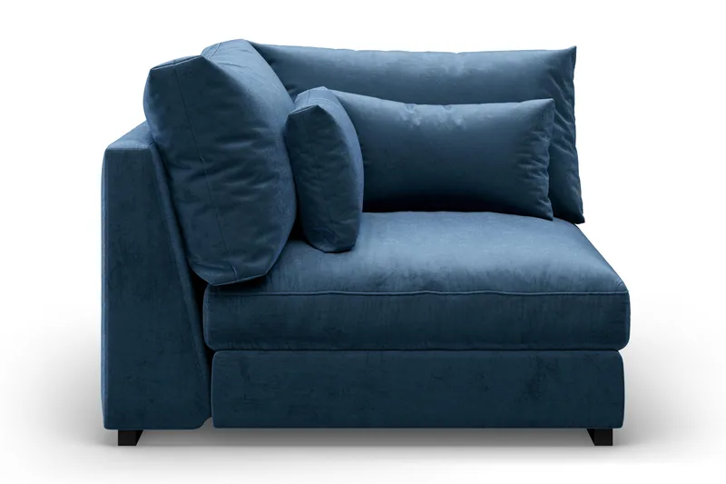 Dubai Modulserie Hjørnemodul Velour ekstra dyb - Blå - Møbler - Sofaer - Modulsofaer - Hjørnemodul