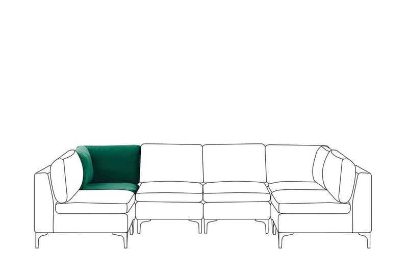 Evja Hjørnemodul - Velour/Grøn - Møbler - Sofaer - Modulsofaer - Hjørnemodul