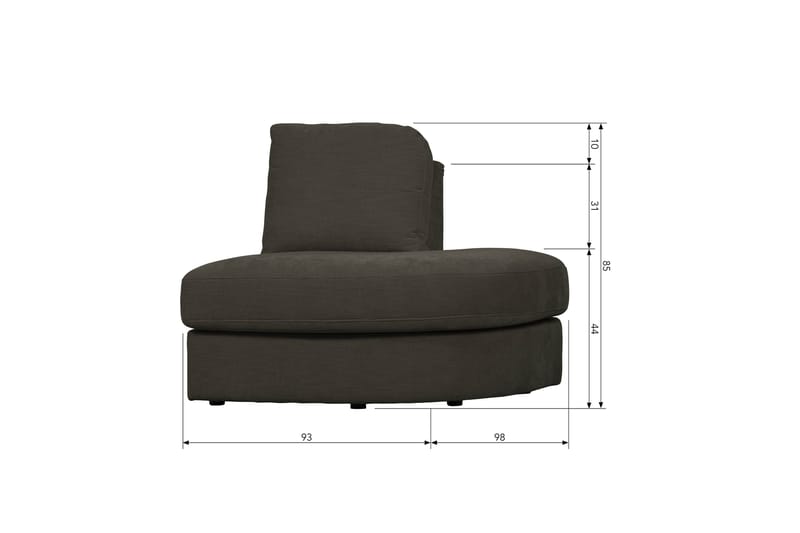 Kielstra Hjørnemodul Højre - Antracit - Møbler - Sofaer - Modulsofaer - Hjørnemodul