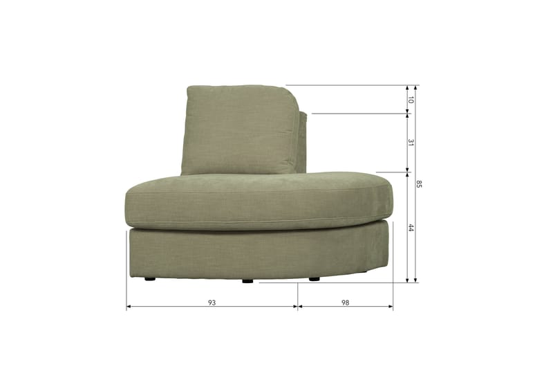 Kielstra Hjørnemodul Højre - Grøn - Møbler - Sofaer - Modulsofaer - Hjørnemodul