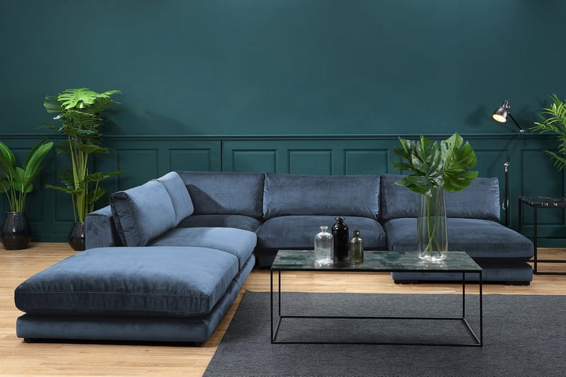 Noha Hjørnemodul Modulsofa - Midnatsblå Velour - Møbler - Sofaer - Modulsofaer - Hjørnemodul